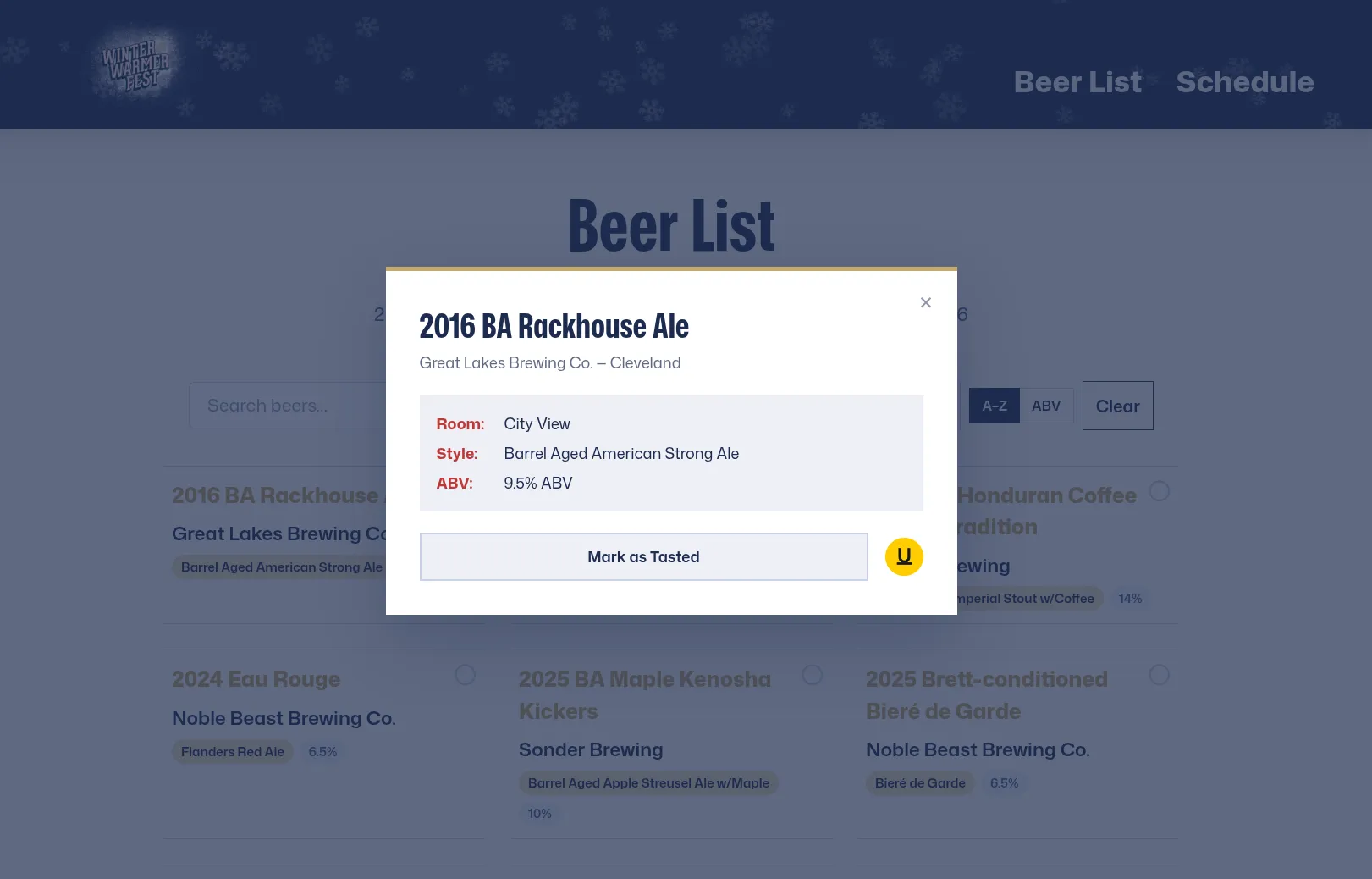 The Beverage Tracker web app